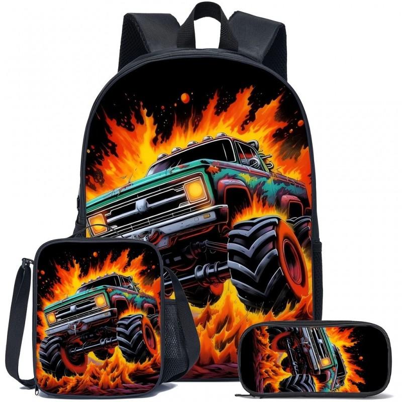 Cartoon Print Kids School Backpack Elementary Students - Large Capacity Lightweight Oxford Fabric Daypack With Pencil Case