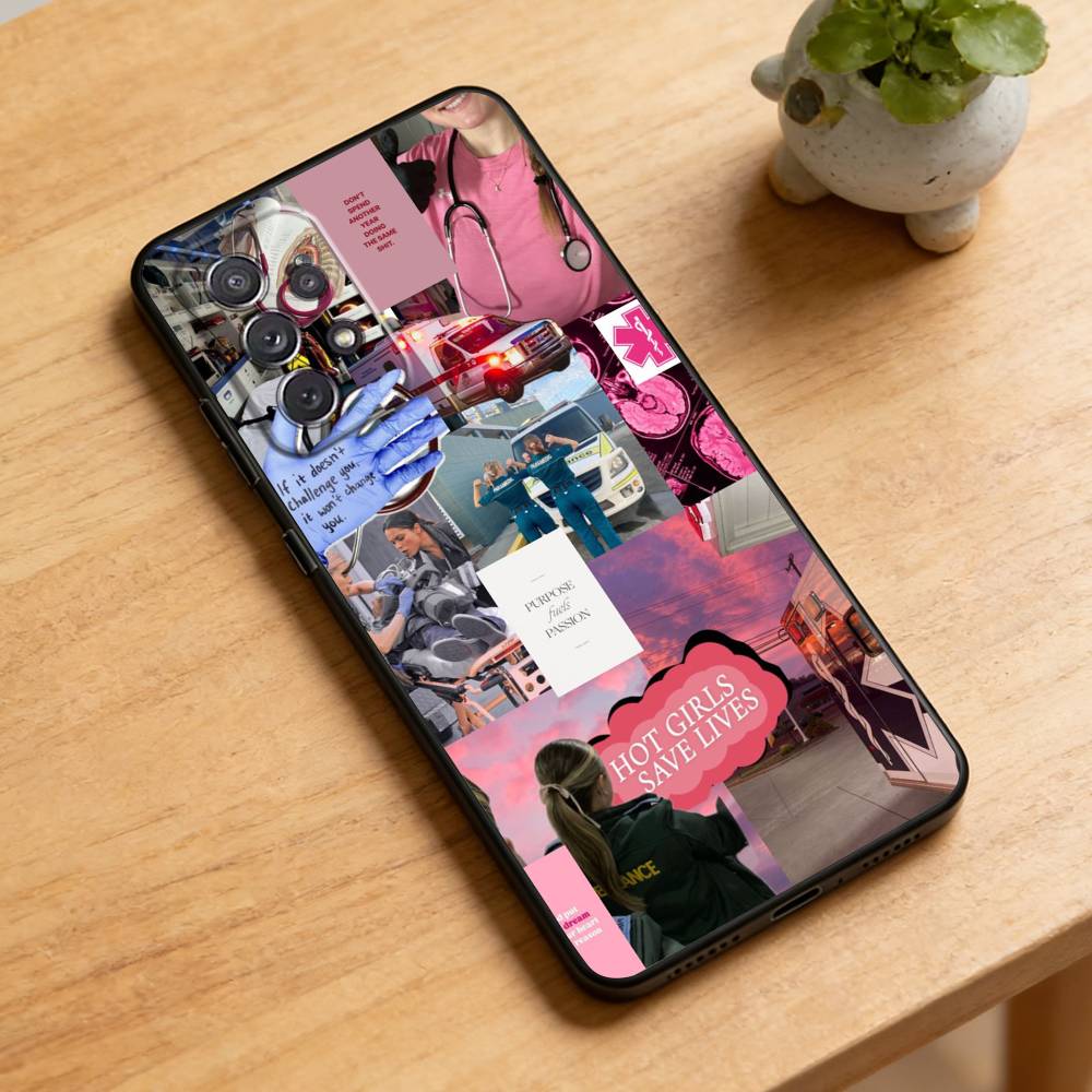 Чехол для телефона EMT EMS Скорая помощь Для Samsung Galaxy A73, A72, A71, A70, A52, A51 Другие Мягкий Черный Чехол