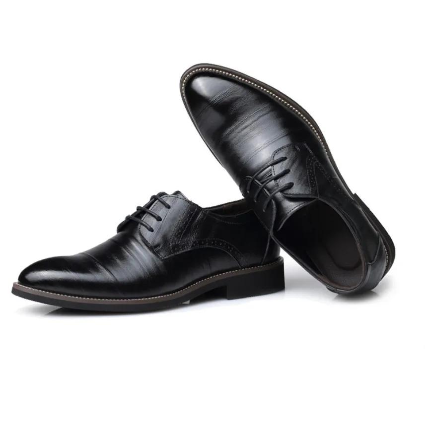 Men Casual Shoes Men'S Pointed Business Leather Retro Leather Banquet Leather Suitable for Daily Wear and Various Occasions