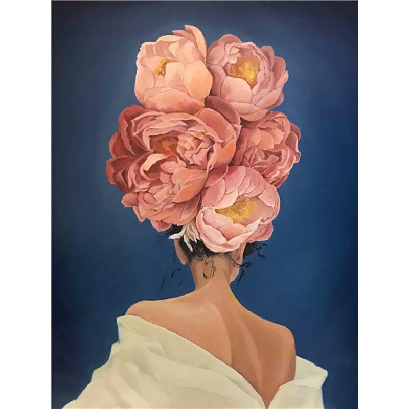 DIY Full Round Diamond Painting Landscape Cross Stitch Flower 5D Beautiful Girl Diamond Embroidery Mosaic Home Decor Gift