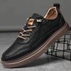 Large Size 47 Genuine Leather Board Shoes Men Skateboard Loafers Man Sport Casual Sneakers Mens Lace Up Flats Male Skate Shoes