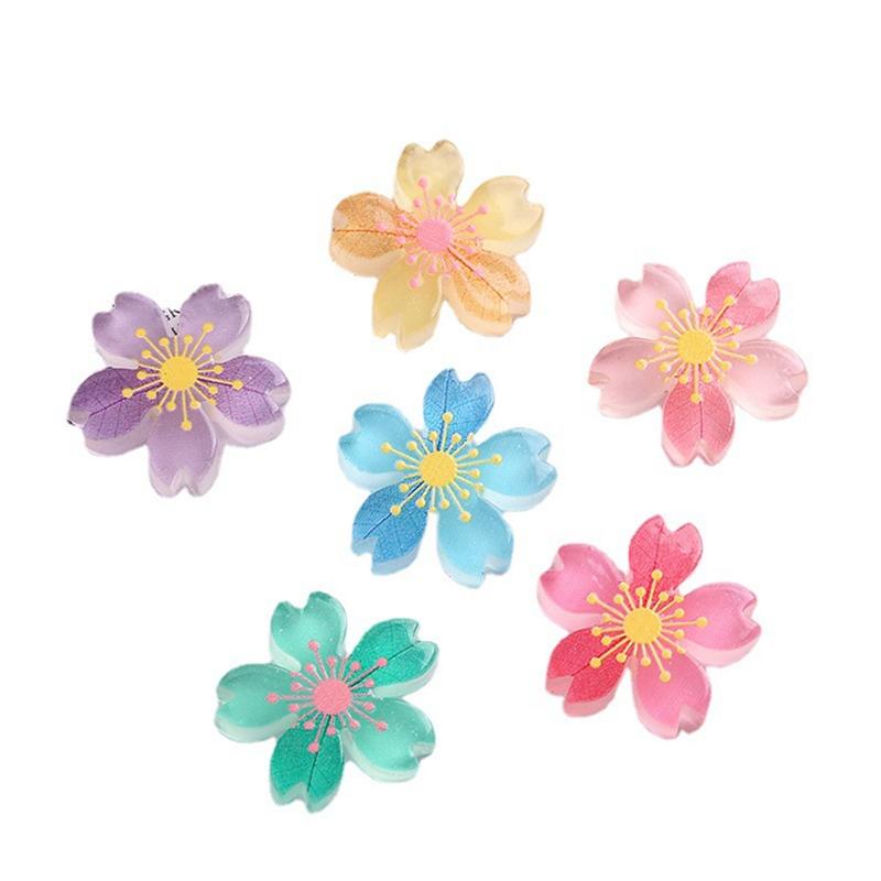 1Set Cherry Blossom Shoe Charms Set Colorful Flower Advanced Shoe Decorations DIY Detachable Buckle Shoes Accessories