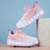 Runaway Shoes 2025 Charging Luminous Shoes LED Light Children Adult Roller Skates Shoes Belt Wheel Rotating Button