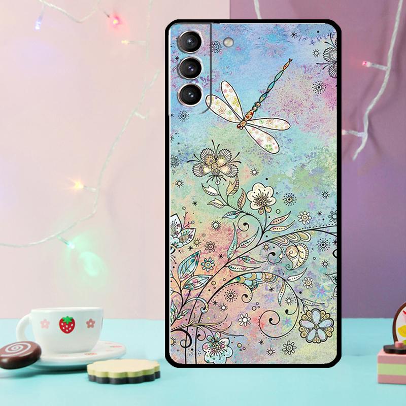 Чехол-арт с изображением стрекозы для Samsung Galaxy S23 Ultra S22 S24 Plus Note 10 20 S8 S9 S10 S21 FE S20 FE