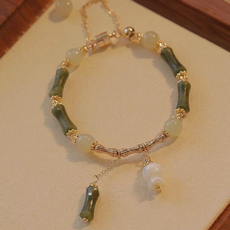 Браслет из бамбукового колокольчика с орхидеей, женский модный дизайн, усовершенствованный модный светильник, роскошные аксессуары в древнем стиле, браслет