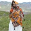 Thickened Women'S Travel Photography Shawl, Women'S Ethnic Style Scarf, Dual-Use Air-Conditioned Room Cloak
