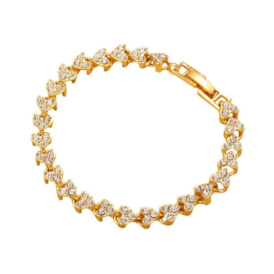 Браслет с инкрустацией кубическим цирконием, блестящий браслет, гипоаллергенный, регулируемая длина, застежка-лобстер, сверкающее ювелирное украшение, подарок