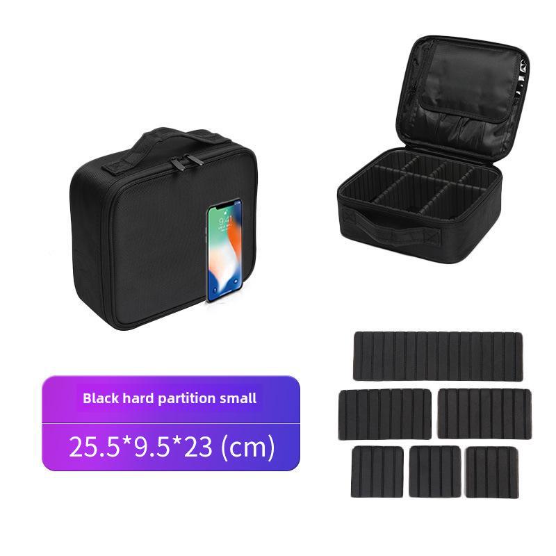 Professional Portable Waterproof Cosmetic Bag with Multi-functional Storage and Partition for Makeup and Eyelash Tools