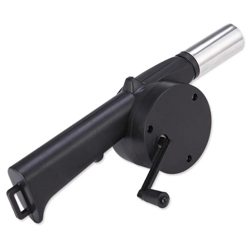 Hand Crank Powered Outdoor Cooking Barbecue BBQ Fan Air Blower for Barbecue Fire Bellow Portable Gun Camping Picnic