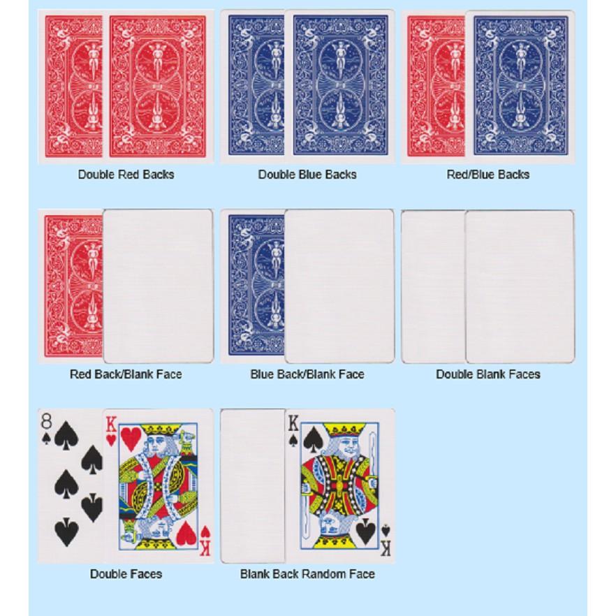 Bicycle Double Red/Blue Back No Face Playing Cards Gaff Deck Card Games Magic Tricks