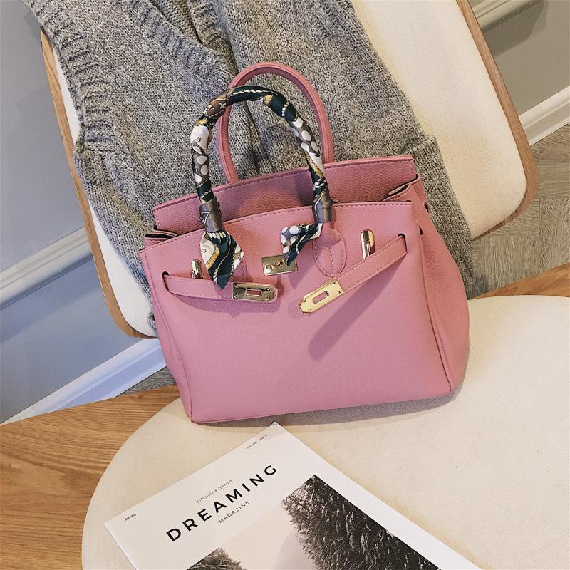 Women Bags Fashion Lychee Pattern Platinum Bag Hand Shoulder Diagonal Female Bag