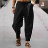 Summer  Hip-hop Breathable Cotton Linen Loose Sports Men’s Casual Pants