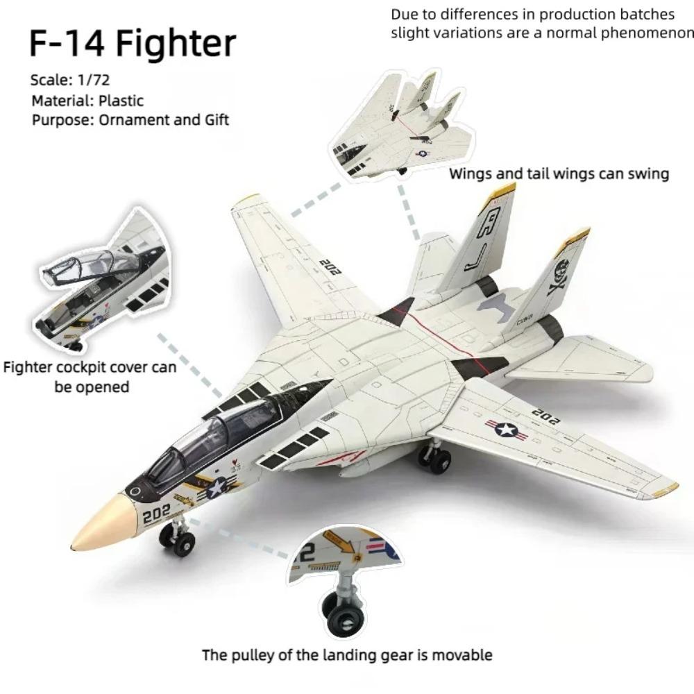 Истребитель F-14 1:72, собранная пластиковая модель самолета (включая дисплейную стойку), домашний дисплей и коллекция, креативные подарки