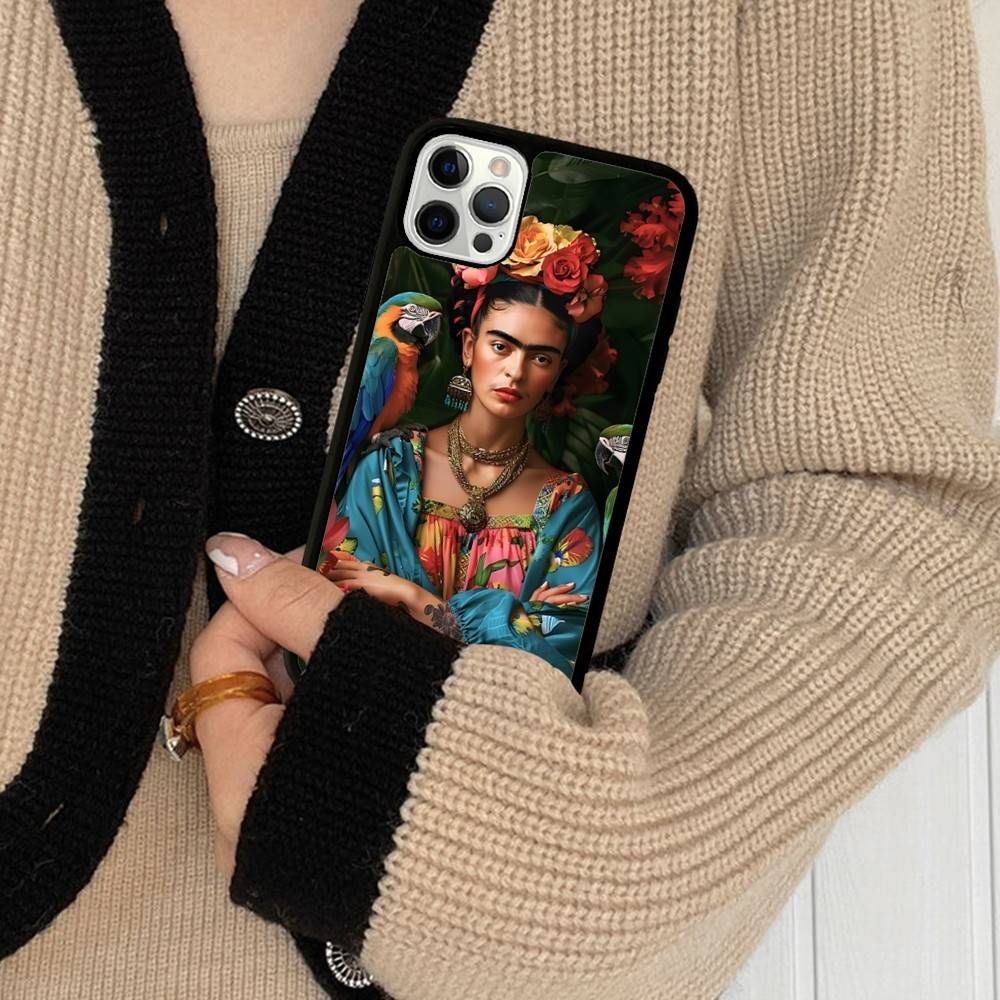 Модный Чехол для Телефона F-Frida K-KahlosS Для Iphone 11 12 13 14 15 16 17 Pro Max Plus Жесткий PC+TPU Задняя Крышка