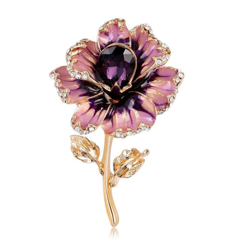 Элегантная брошь-булавка в виде цветка из хрусталя и стекла – европейский и американский дизайн