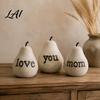 Heartfelt Family Keepsakes Love/You/Mom Pear Sculpture Decorative Resin Figurine Vintage Style Bedroom Tabletop Decorations Mother Birthday Ornament
