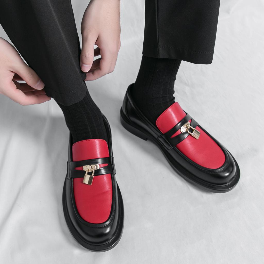 Men Loafers Black Office Shoes Formal Business Red Wedding Dress Prom Blazers White Tuxedo Party Shoes Large Size