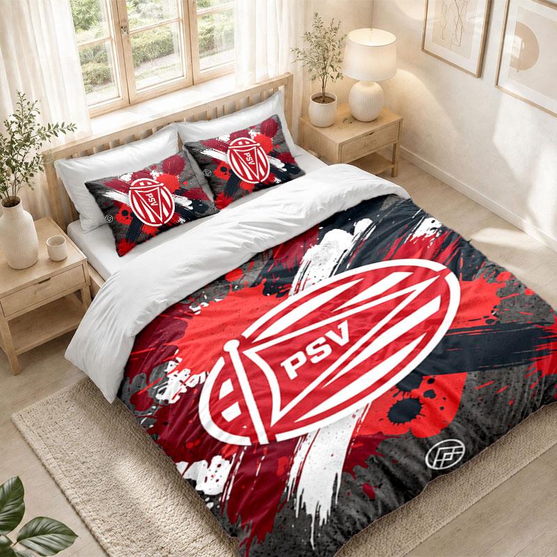 Bedding Set 1 Duvet Cover 2 Pillowcases PSV Eindhoven FC Print Bedroom Home Decoration