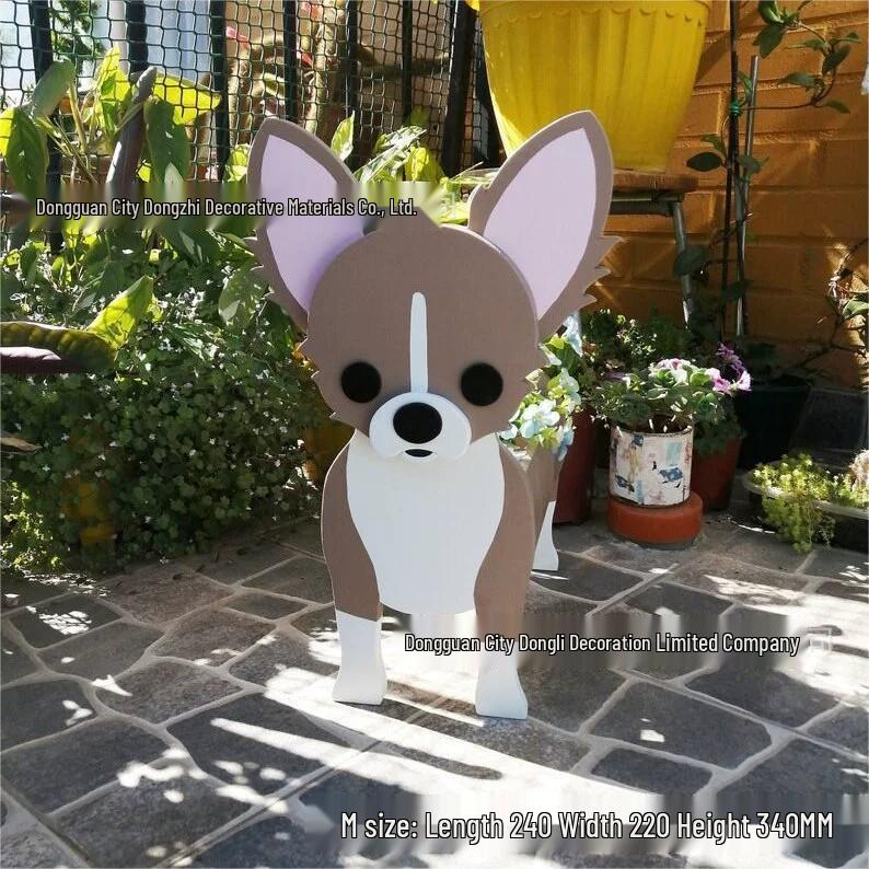 Independent Station Cross-border Garden Art Craft Ornaments: Dog & Cat Flower Pot and Planter