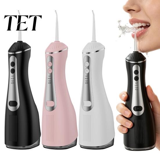 Cordless Dental Irrigator Electric Water Flosser, 3 Pressure Modes And 4 Nozzles Design, 330ml Capacity Orthodontic Oral Tank, Rechargeable