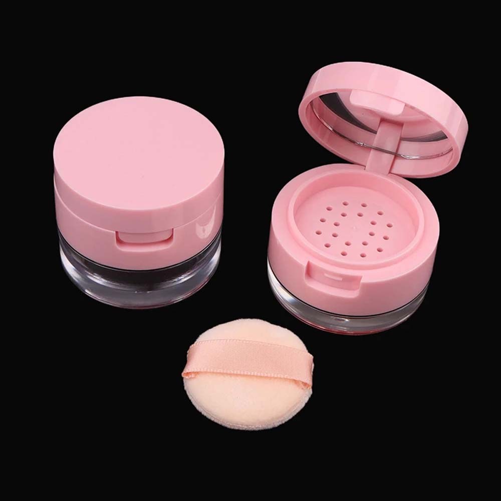 with Sieve Cosmetics Container Plastic Empty Powder Case Reusable Bulk Powder Box Lady