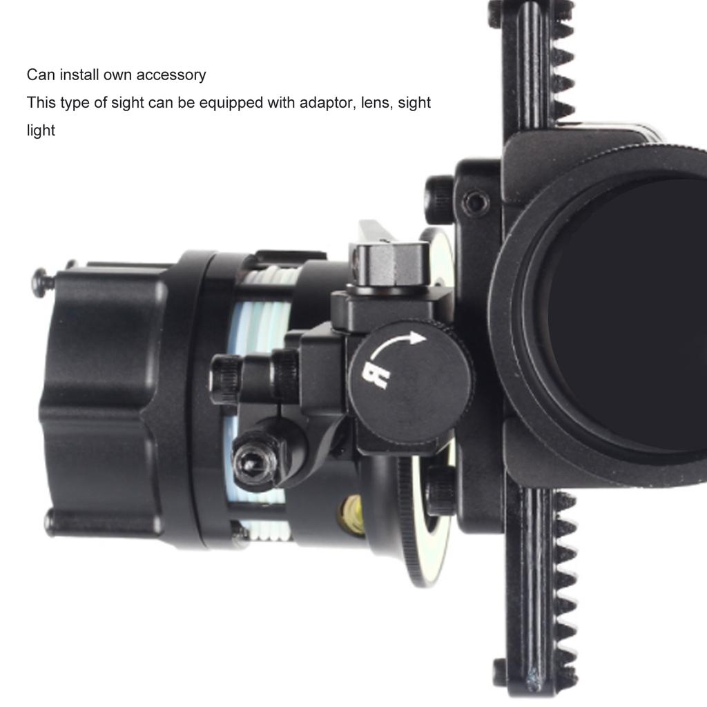 Прицел для стрельбы из лука из алюминиевого сплава, 1-контактный комбинированный прицел для лука с адаптером для тренировок с луком, черный