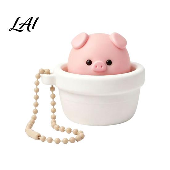 Portable Desk Toy Potted Pig Clicker with Bead Chain Clicky Button Fidget Finger for Stress Relief Backpacks School Bags Decor