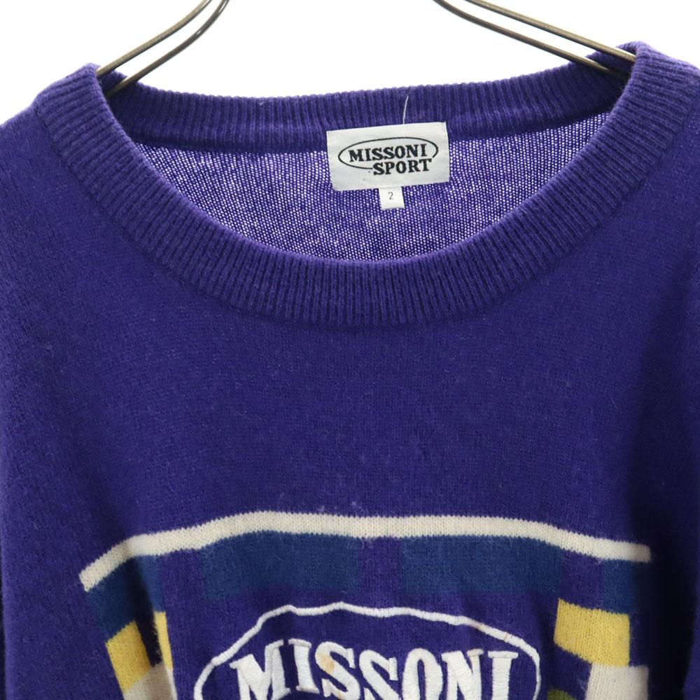 MISSONI SPORT Свитер с длинным рукавом 2 фиолетовый трикотаж Мужской Б/У