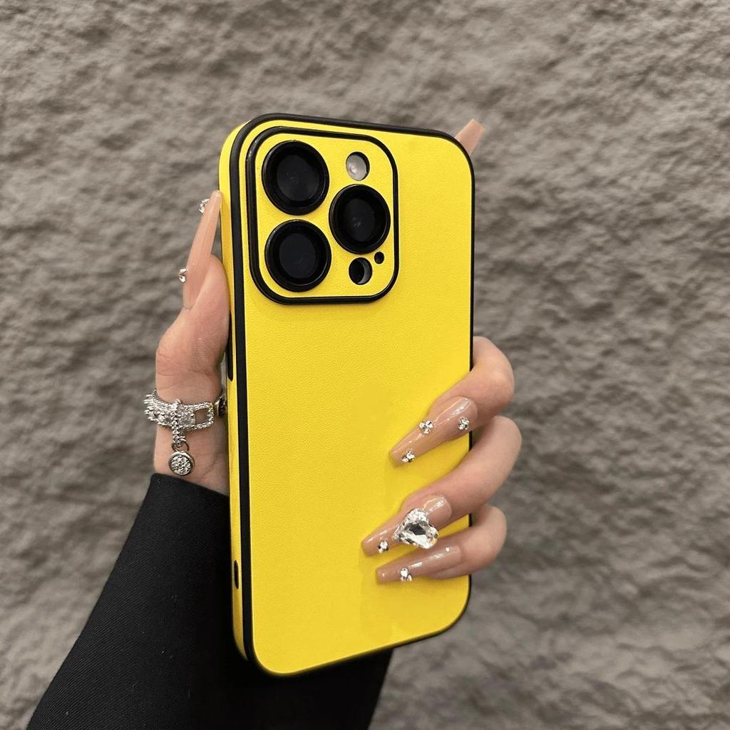 Чехол для телефона из ПУ кожи для iPhone 16 15 14 Plus 13 12 11 Pro Max Защита объектива Мягкий силиконовый бампер Ударопрочный Матовый чехол