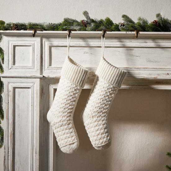 Christmas Stockings 18 Inches Large Knitted Xmas Stocking Fireplace Hanging Decoration for Holiday Home Party Decor