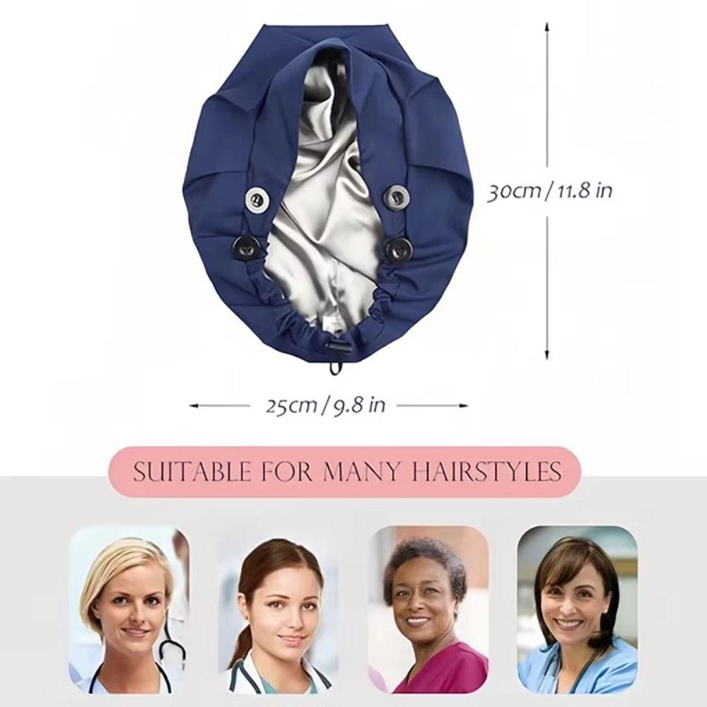 Creative Bouffant Chemo Cap High Elastic Protective Nurse Work Cap Soft Satin Lining Double-layer Turban Hat Daily Use