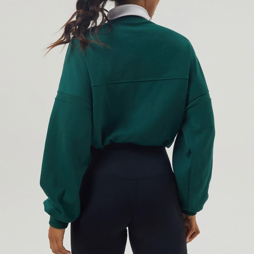 Осенне-зимняя толстовка, спортивная, для отдыха, для йоги, куртка с длинным рукавом, полумолния, одежда для фитнеса, свободная толстовка для женщин