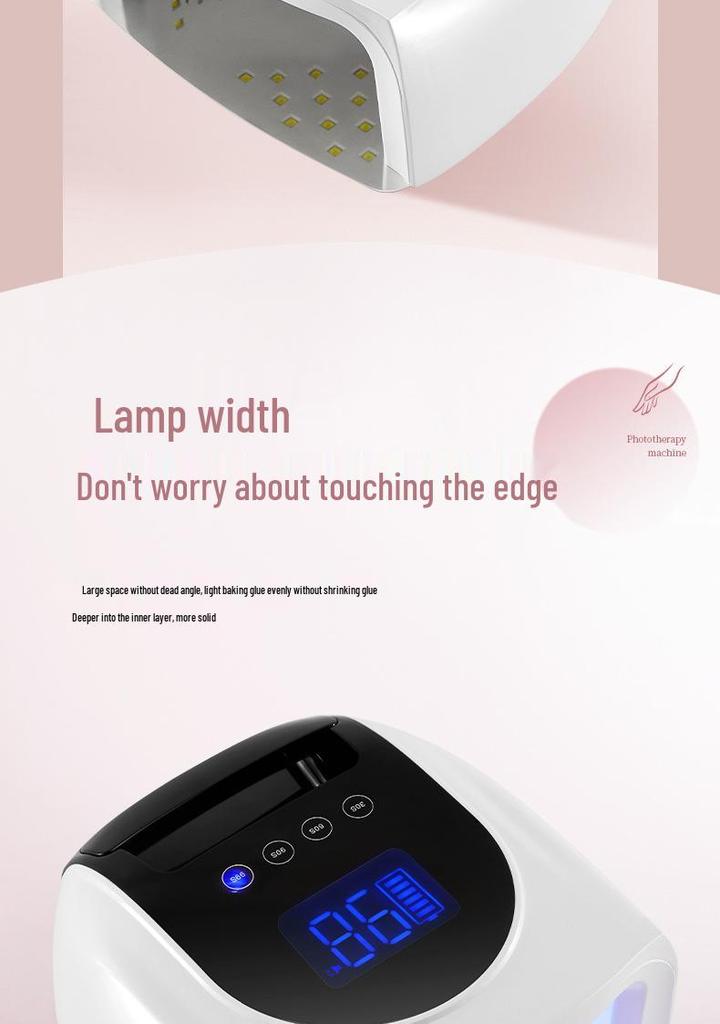 X30 Перезаряжаемая портативная УФ/LED лампа для геля для ногтей 96 Вт - Высокомощная гальванизированная сушилка для ногтей