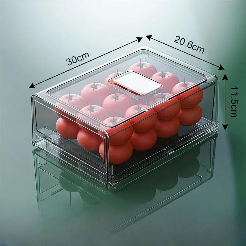 Refrigerator Storage Box Drawer Type Fresh-keeping Box Kitchen Food Vegetable Preservation Box Eggs and Meat Frozen Storage Box