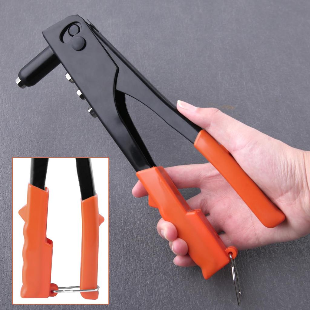 GOLD DEER Ручной заклепочник Ручной заклепочник 100 4 Сменных заклепочник Заклепочная гайка Ручной инструмент для слепой клепки Слепая заклепка Заклепочная гайка Выемка Поп-заклепка для дома