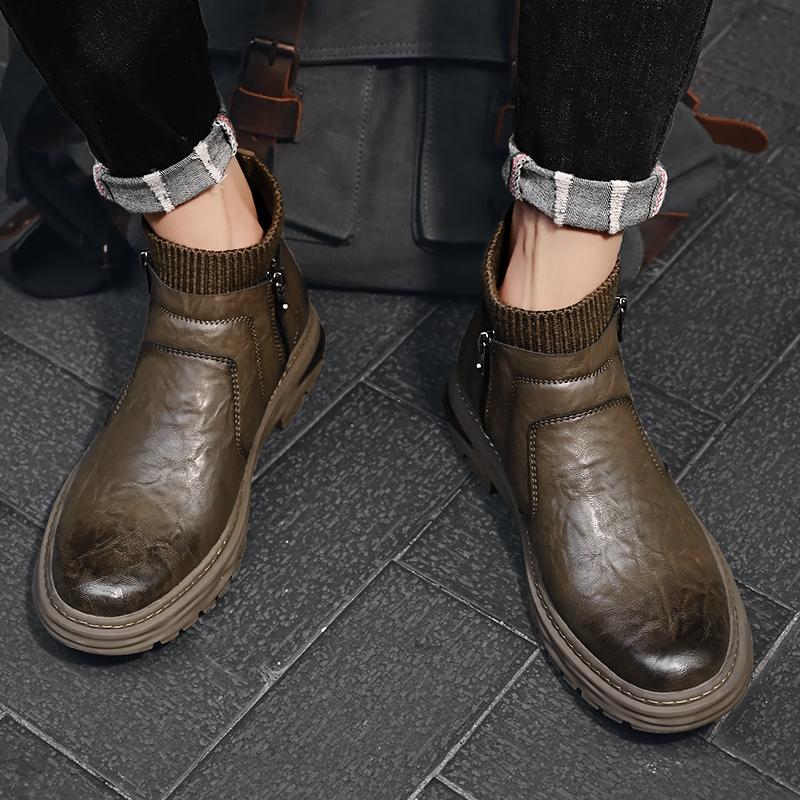 Мужские ботинки для мужчин Модельные кожаные туфли Челси Высокие формальные оксфорды