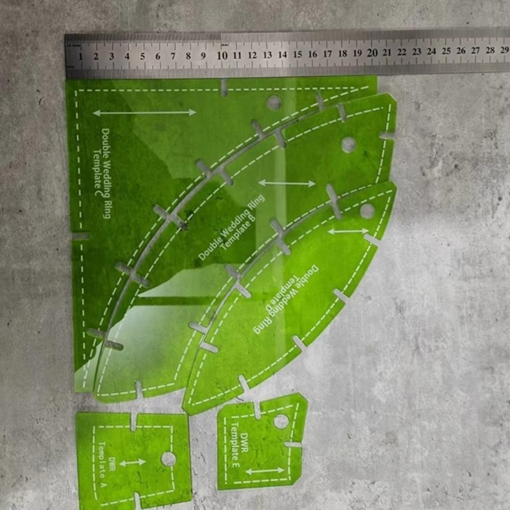 5pcs/Set Double Wedding Rings Slit N Sew Templates Quilting Pathcwork Ruler  Sewing Accessories