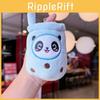 Plush Cartoon Panda Rabbit Fruit Milk Tea Cup Tea Cup Keychain With Silver Keyring For Kids And Collectors