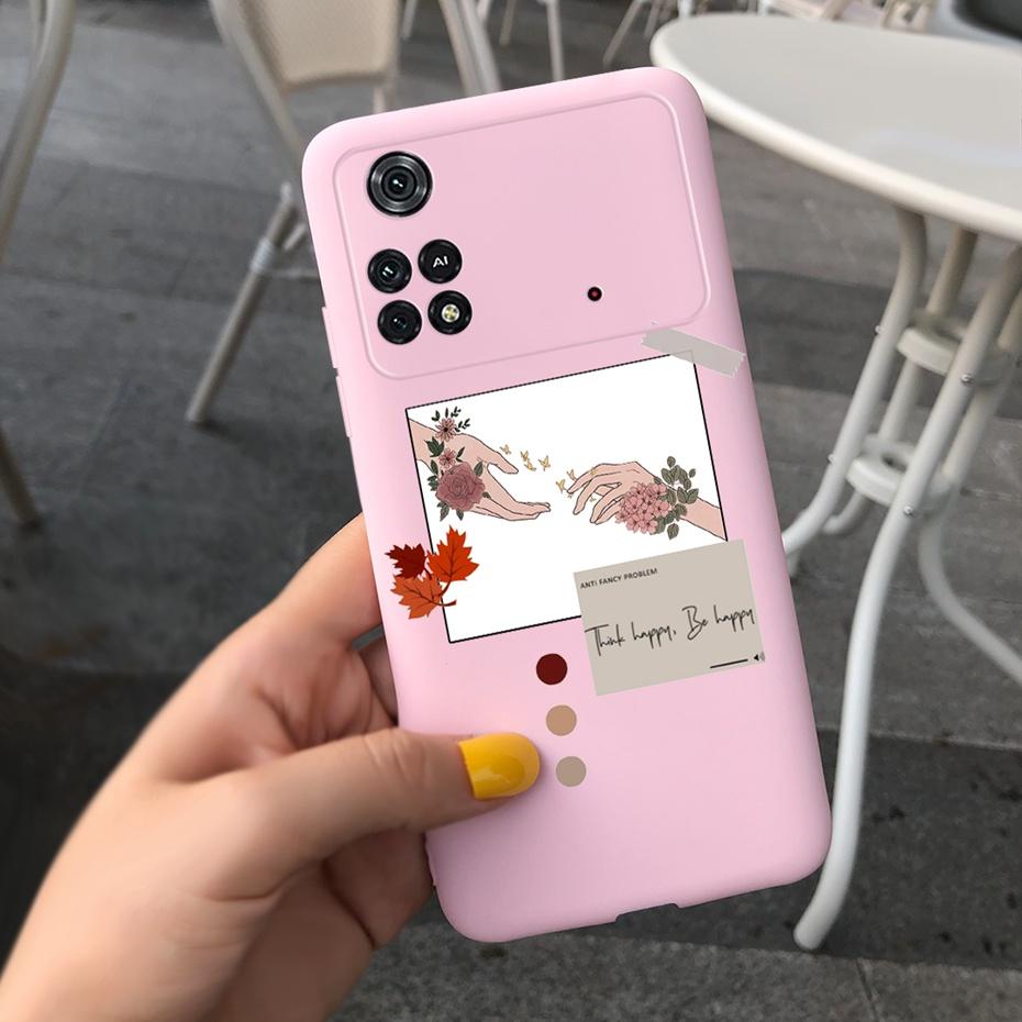Чехол для Xiaomi Poco M4 Pro Милый узор Конфетный цвет Чехол для телефона Для Poco M 4 M4 Pro 5G 4G PocoM4 Мягкий силикон ТПУ Задняя крышка