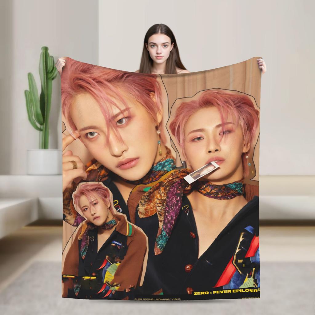Плед Kpop Ateez Плед Качественный Супер Теплый Плед Зимний Детская Спальня Принт Покрывало