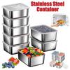 3/6/10 шт. Контейнер для хранения продуктов в холодильнике, портативный контейнер для сохранения свежести продуктов, контейнер для пикника, контейнер для продуктов из нержавеющей стали