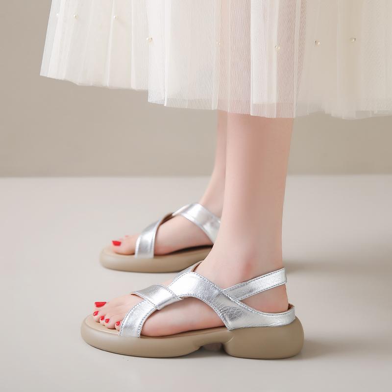 Модные сандалии на платформе женские лето 2024 легкие женские сандалии-клинья с перекрестными ремешками на среднем каблуке сандалии женские нескользящие платформа гладиаторы