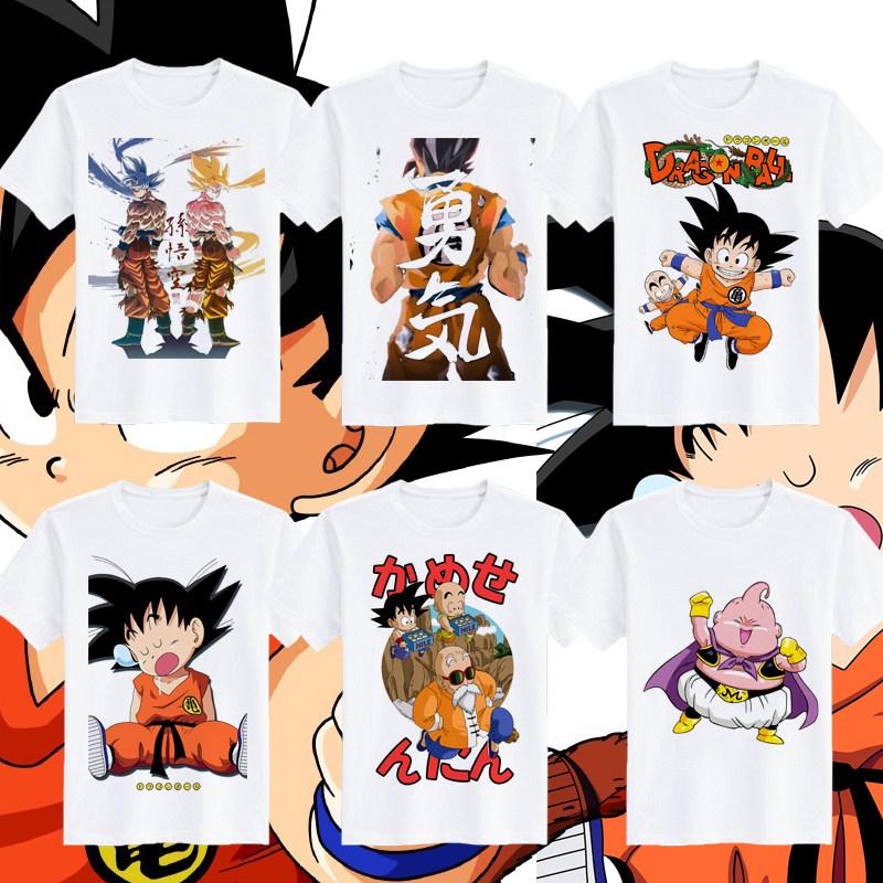 Summer 2026 Dragon Ball Theme Collection Trend Street 100 Cotton Printed Loose Tshirt for Unisex and Women Parents Tops