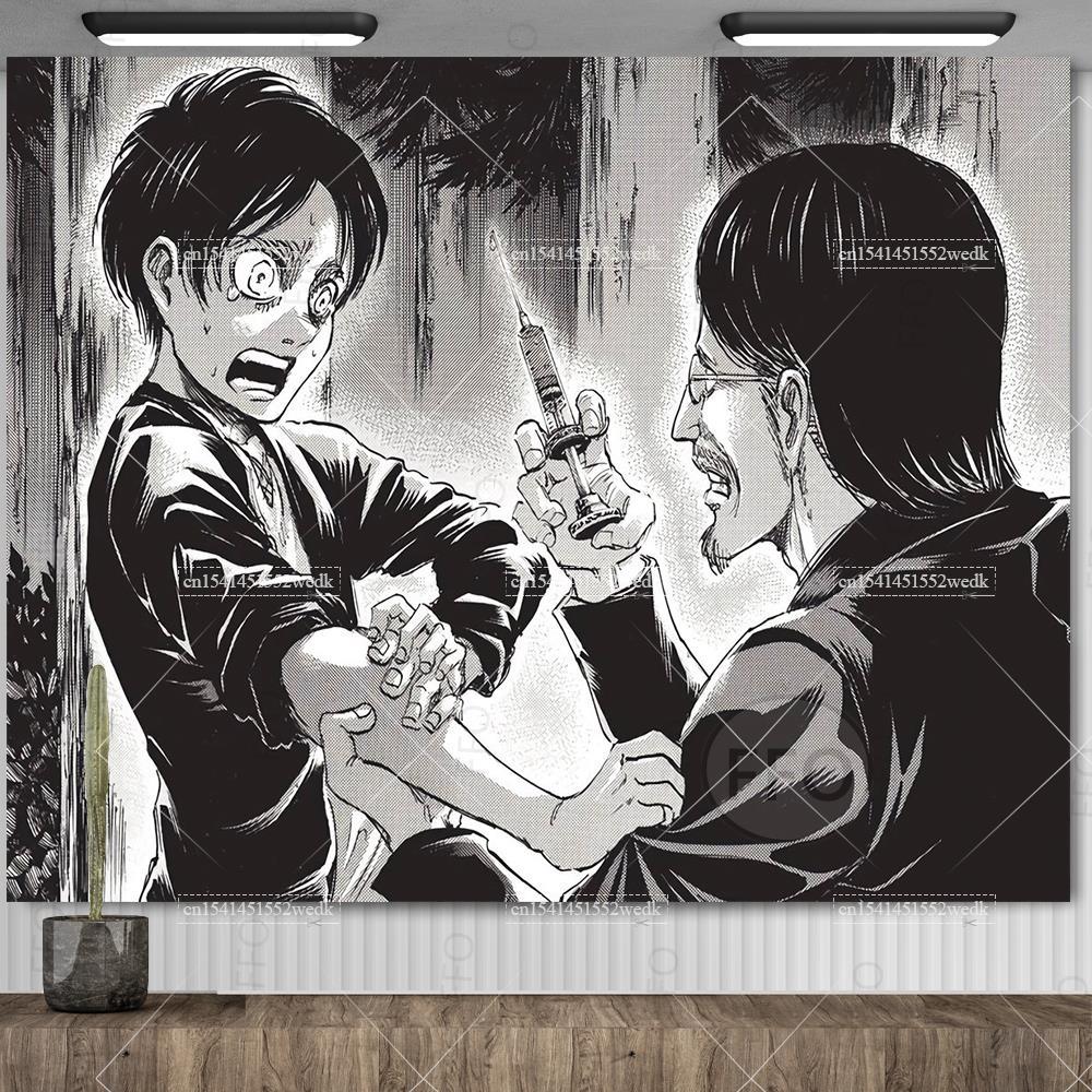 Eren Jaeger Freedom Гобелен Настенный гобелен Японский аниме Гобелен Фон для общежития Ткань Эстетический фон для вечеринки Декор комнаты