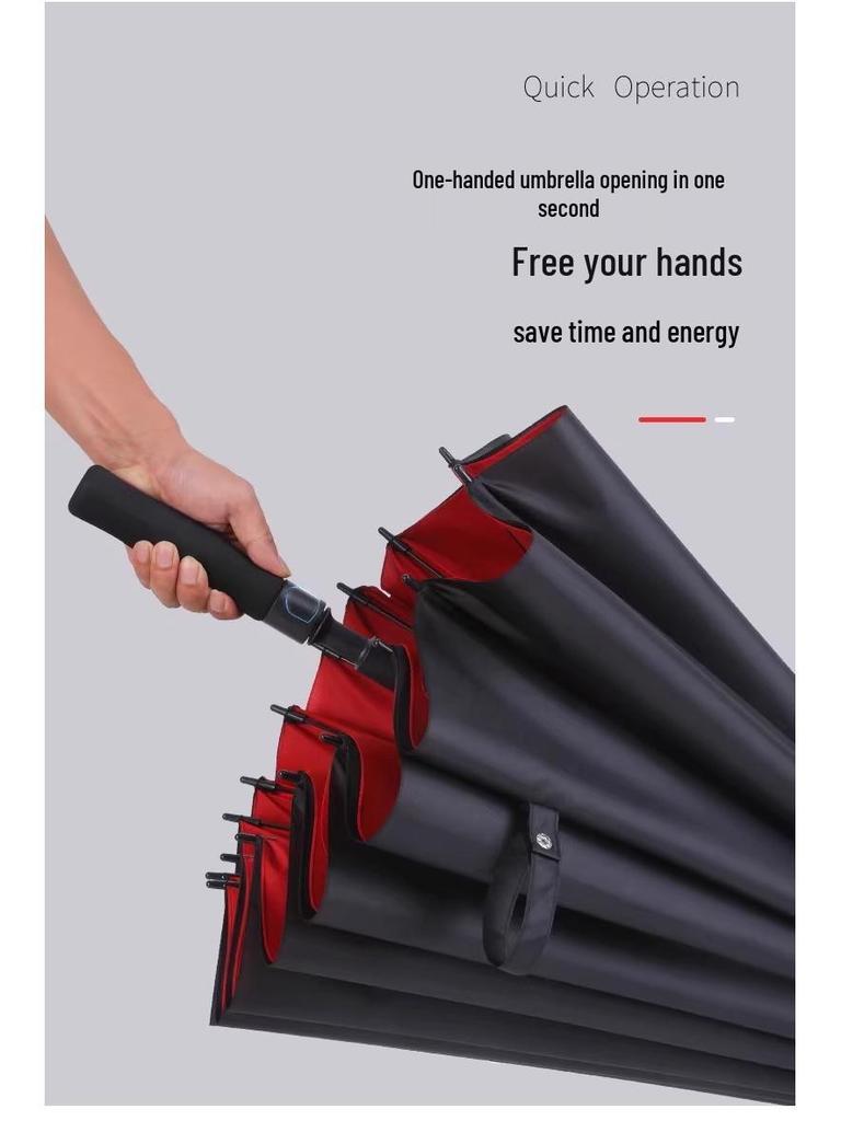 Премиальный очень большой зонт для гольфа с длинной ручкой и водонепроницаемой двухслойной конструкцией