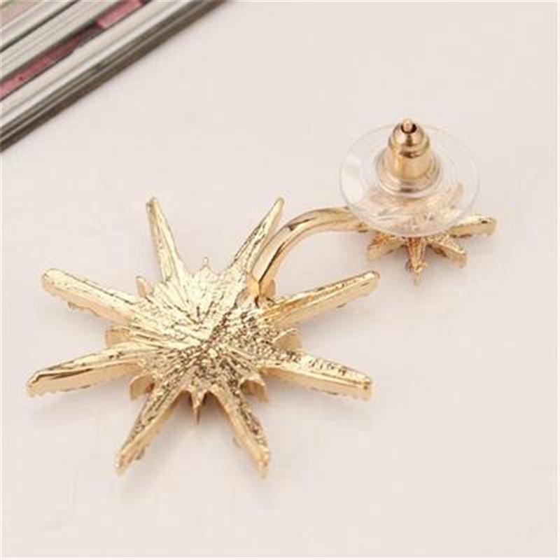 Full Rhinestones Diamond Crystal Stars Snow Hanging Punk Style Stylish Modern Luxury Stud Earring Women Jewelry
