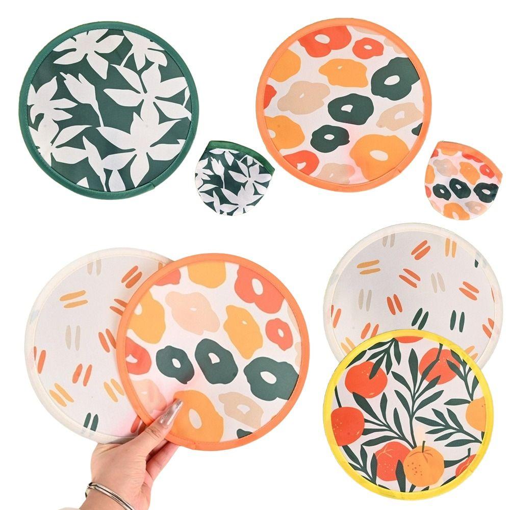 Flower Round Foldable Hand Fans Round Shape Cooling Fans Portable Pocket Fans Office