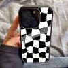 Черно-белый шахматный узор PC+TPU Чехол для телефона Для Iphone 17 Air 16 15 14 13 12 11Pro Max Жесткий пластик