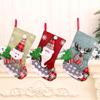 Linen Medium Size Christmas Stocking Santa Claus Christmas Decorations Stocking Christmas Gift Bag