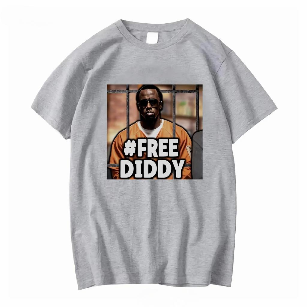 Бесплатная футболка Diddy Freediddy P Рэпер Винтажная стирка Унисекс Дизайнерская одежда Мода Графический Универсальный Стильный Эластичные Топы
